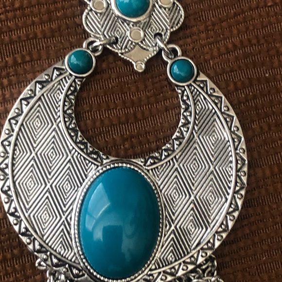 NWT Lia Sophia Silver Turquoise necklace - Picture 5 of 5